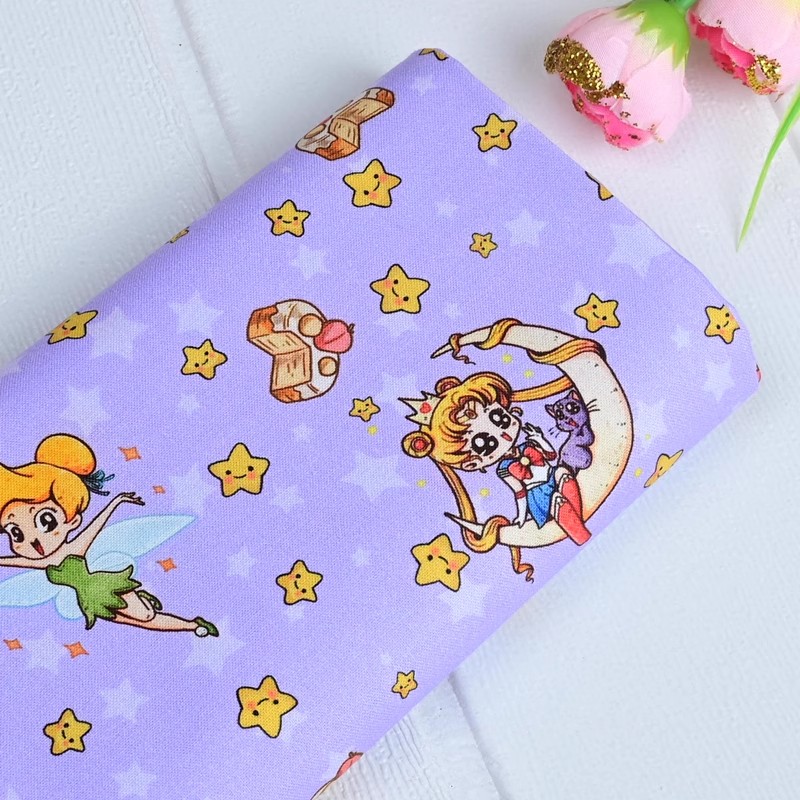 Textile And Sewing Materials - セーラームーンスター漫画の女の子綿 100 生地縫製材料 DIY パッチワークテキスタイル Tissu
