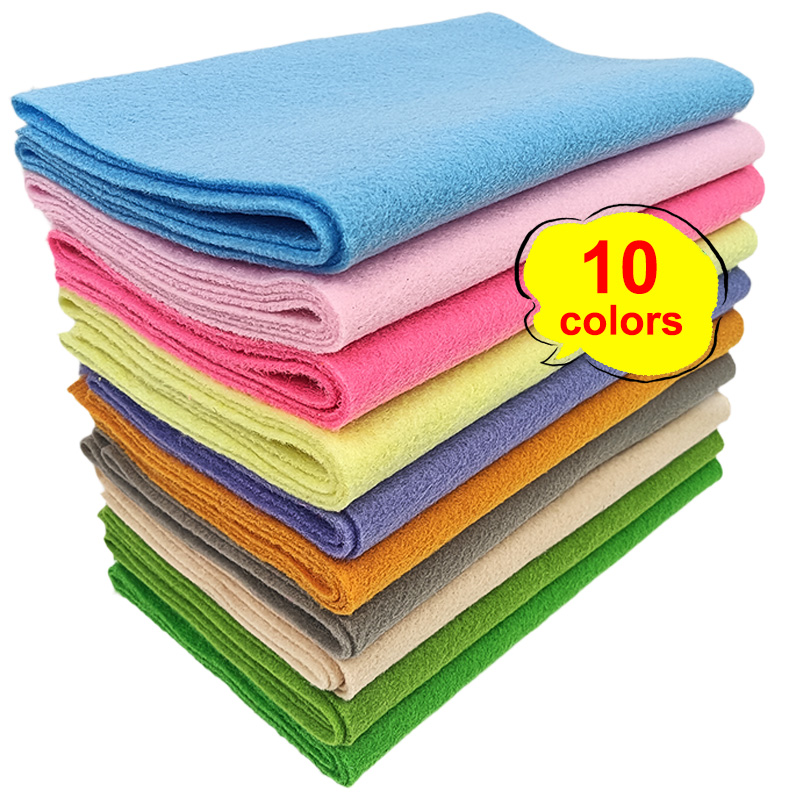 Textile And Sewing Materials - 910*200*1.4mmの厚さの柔らかいフェルト生地シート10枚、DIYクラフト、縫製正方形、およびパッチワーク素材に適しています。