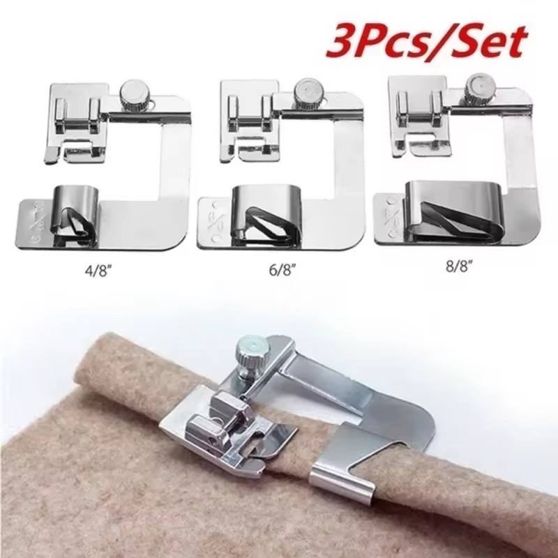 Sewing Gauge Ruler - 縫製ヘミングセット 1/3個入り ワイドヘムフット 1個または3個入り ナローロールヘムプレッサーフィート ブラザーシンガー