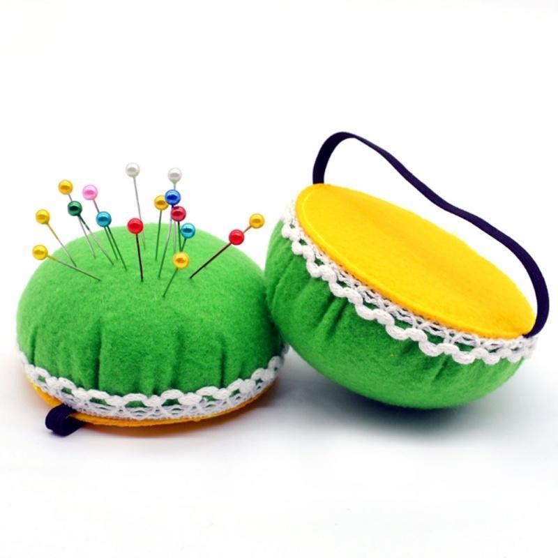 Sewing Pin Cushion - 2個入り コットンピンクッションカバー ホワイトレースエッジ付きピンパッド 裁縫アクセサリー