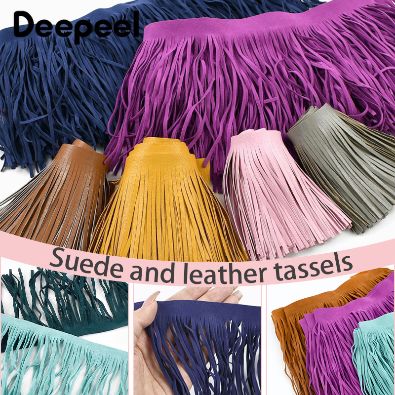 Textile And Sewing Supply - 1M 10-30cm レザー スエード タッセル フリンジ