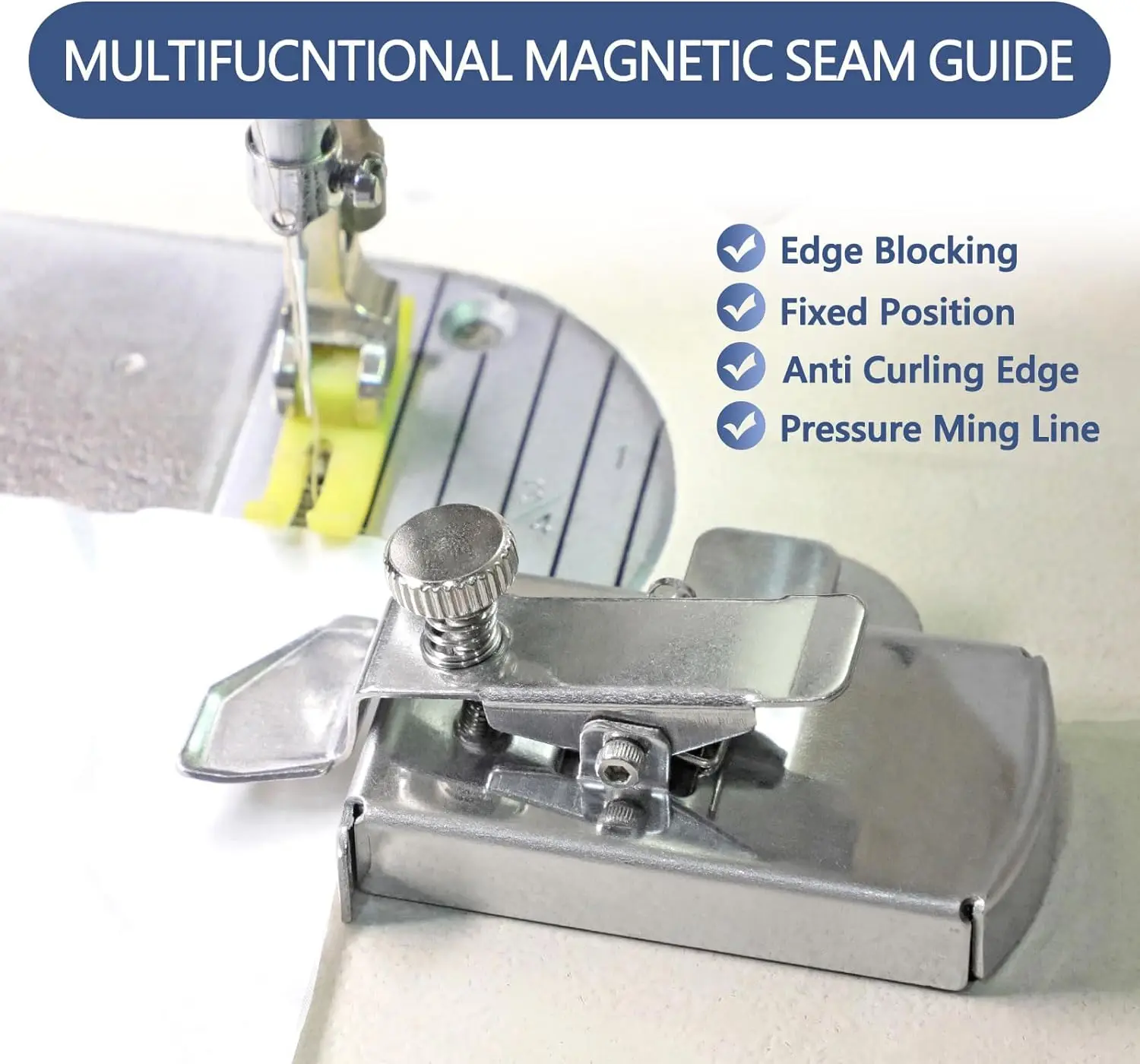 Sewing Gauge Ruler - ミシン用磁気シームガイド多機能直線裾縫製定規ユニバーサルミシンアタッチメント