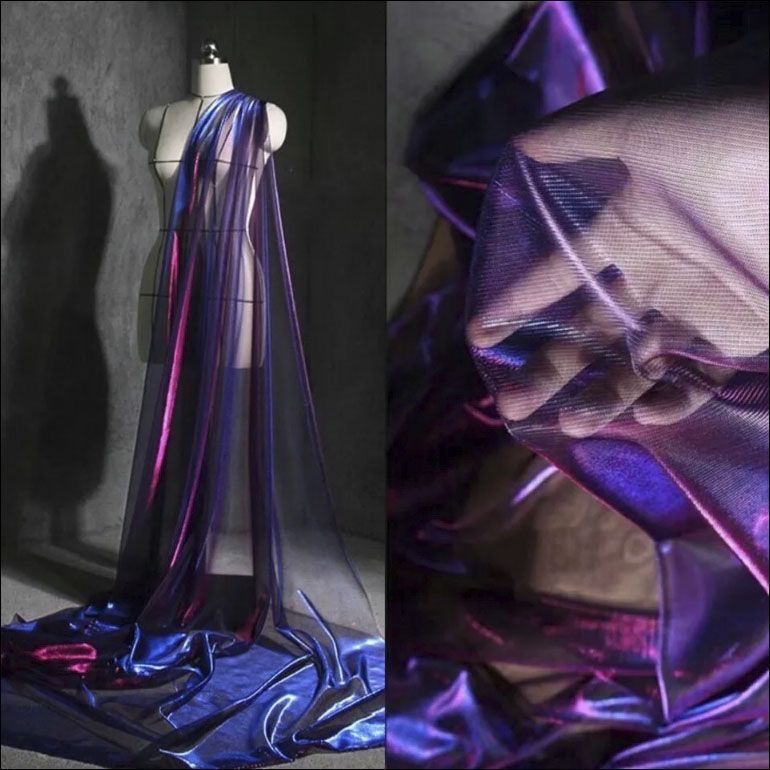 Sewing Technical Fabrics - メタリックグリッターメッシュチュール生地薄いシースルーテクニカルセミシアーファブリック DIY 服ドレス縫製針仕事用ソフト