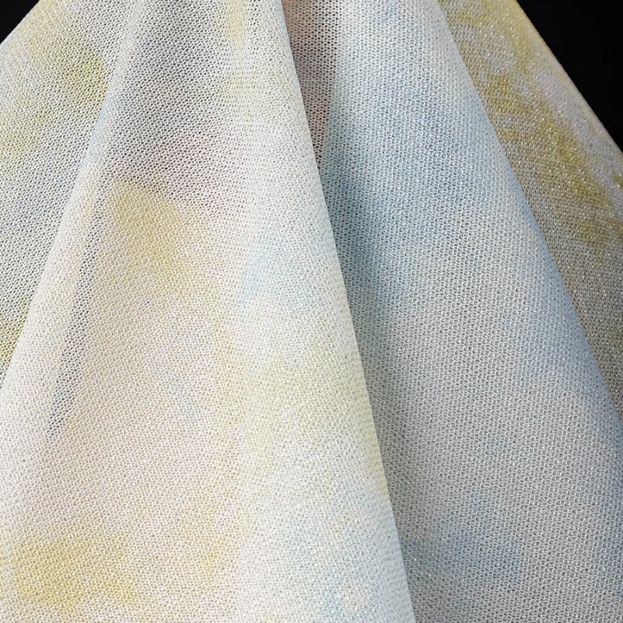 タイダイニット生地 イエロー ホワイト ブルー オンブレ ソ - Sewing Tie Dye のレビューと価格
