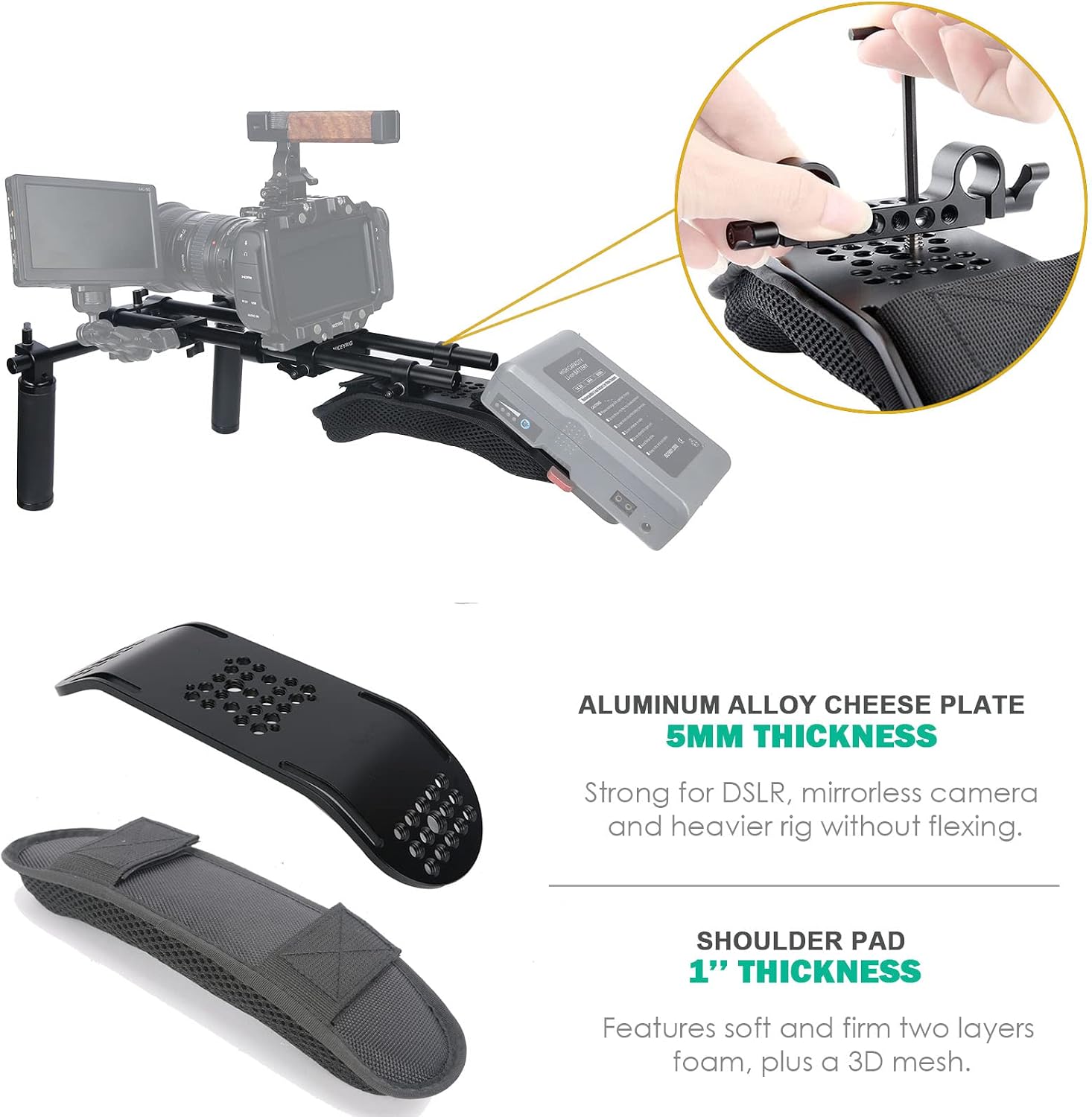NICEYRIG DSLRカメラ・シネマカムコーダー用ショル - Shoulder Pad Set In のレビューと価格