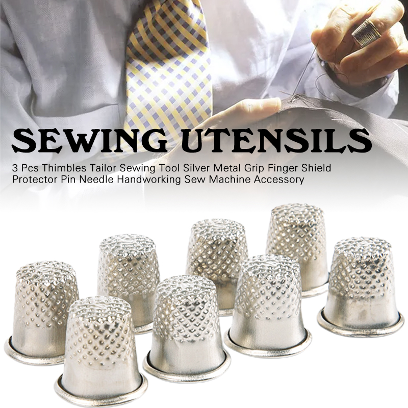 3 個指ぬき金属縫製指ぬき手作業テーラーピンクッション指プロ - Sewing Pin Cushion のレビューと価格