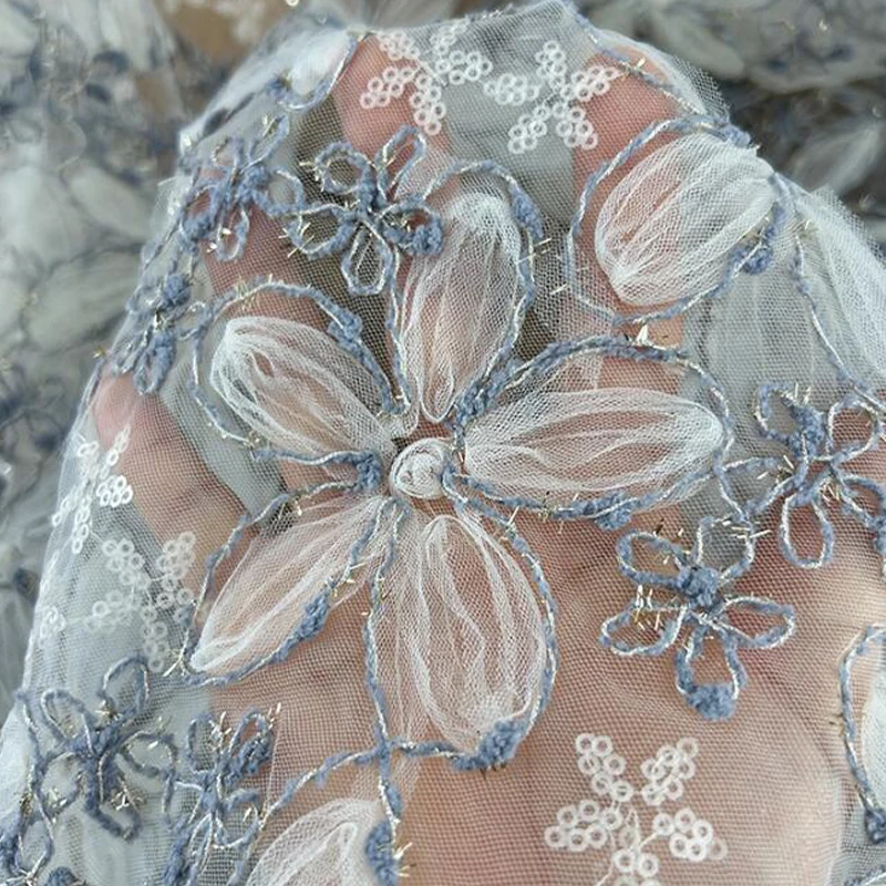 3D 刺繍スパンコールメッシュ生地レースネット素材ドレス衣類 - Textiles Sewing Techniques のレビューと価格