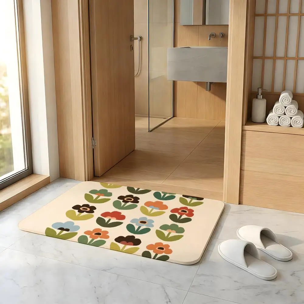 レトロなミッドセンチュリーモダンフロアマット 吸水性のある滑 - Century Textile & Sewing Supply Hours のレビューと価格