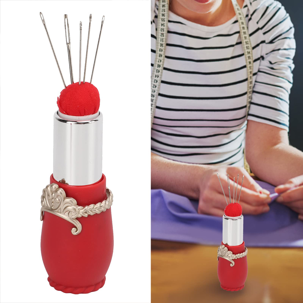 リップスティックピンクッション付き針付きミシンケース,回転式 - Sewing Pin Cushion のレビューと価格