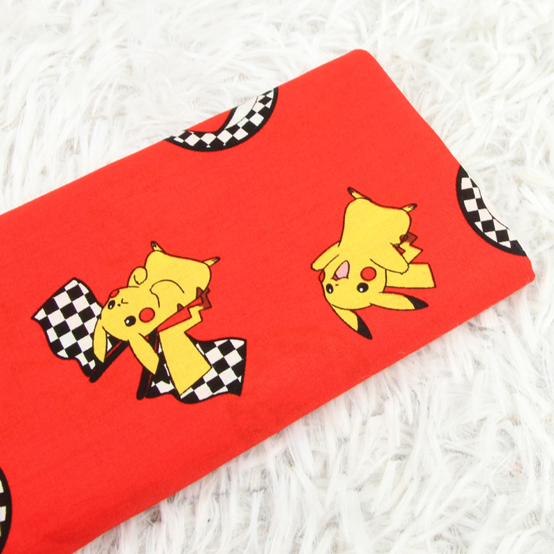 140 センチメートル幅ポケモンポケットモンスター赤薄い綿  - Textile And Sewing Materials のレビューと価格