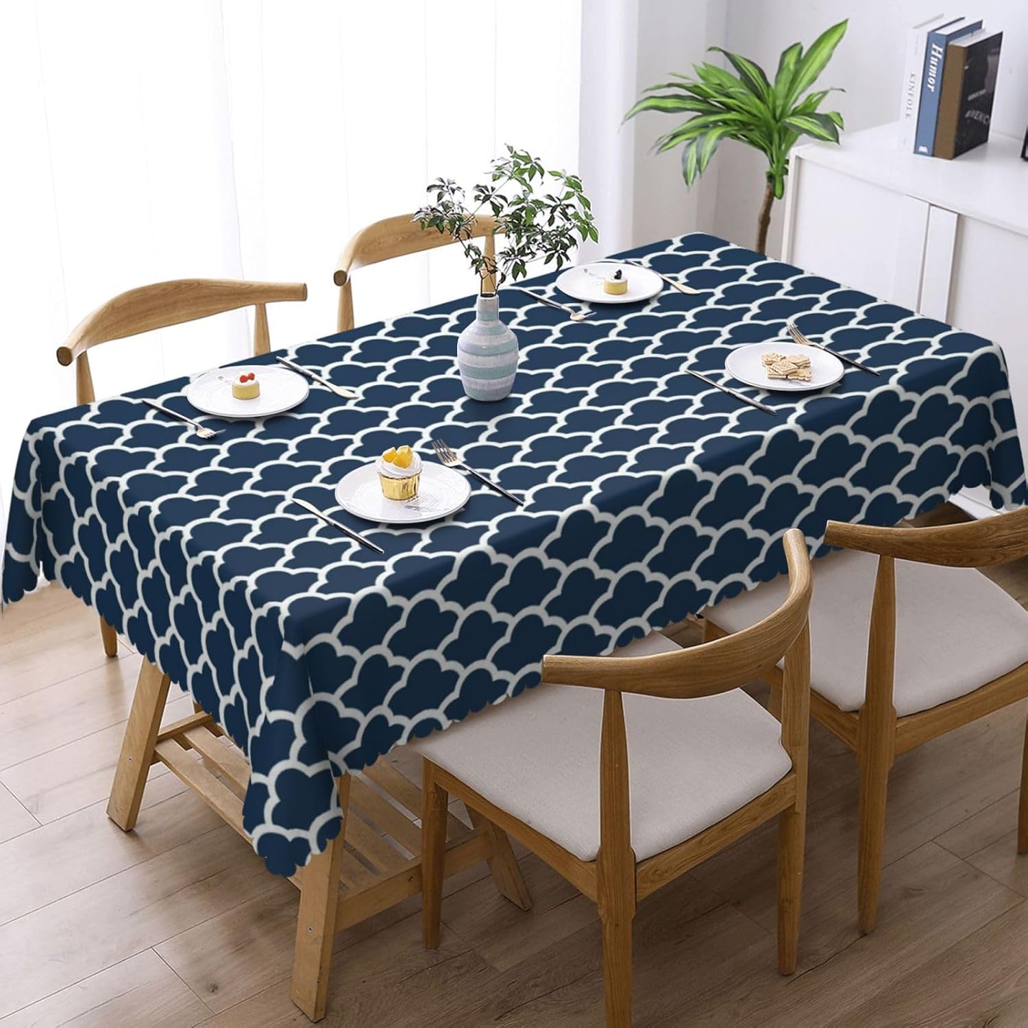 ブルーのテーブルクロス ネイビークラウド シームレスパターン - Century Textile & Sewing Supply Hours のレビューと価格