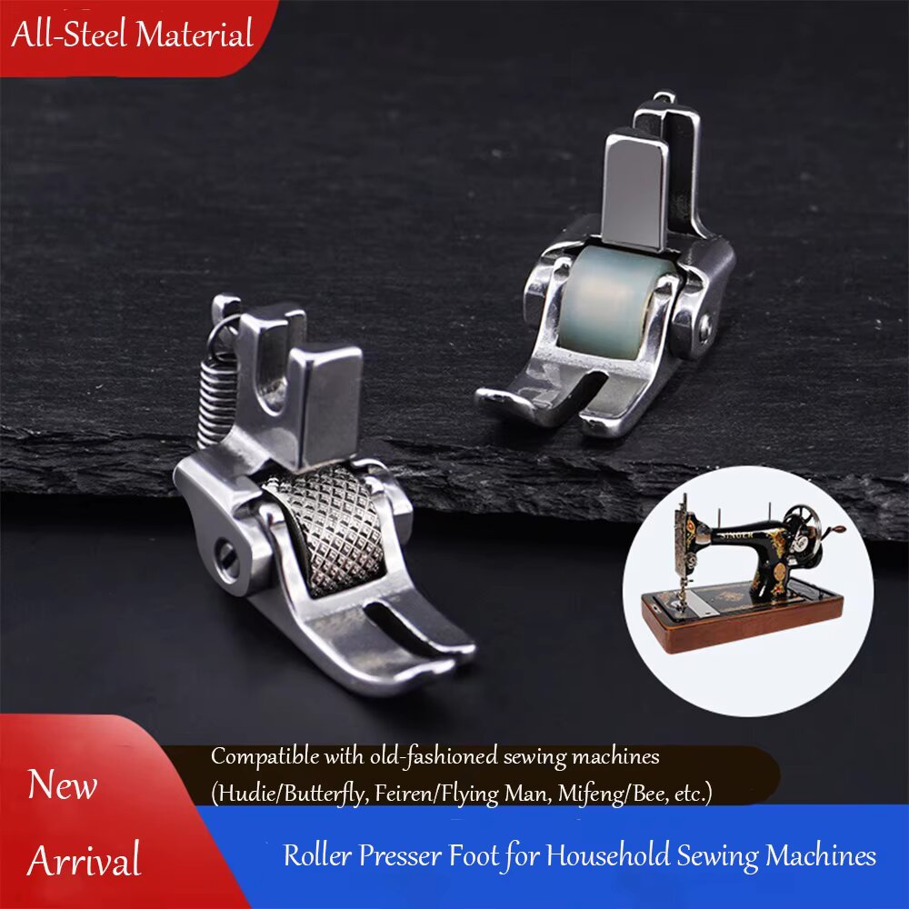 古い式の足踏みミシン用全鋼製ローラープレスフット、バタフライ - Textile Sewing Machines のレビューと価格