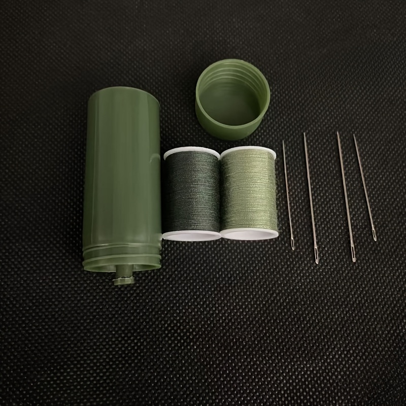 ミリタリーグリーンのポータブル裁縫キット、糸と針付きのコンパ - Sewing Technology のレビューと価格
