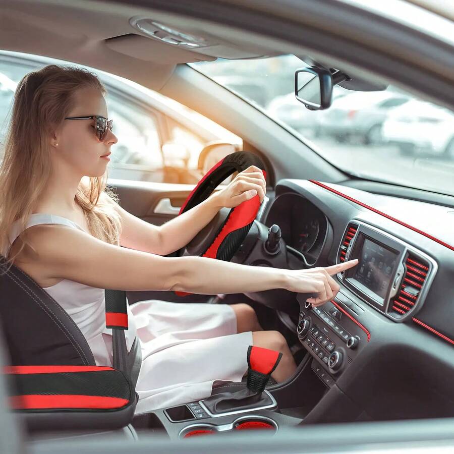 女性向け、41点セットの車内装飾セット。ポリエステル製カーシ - Shoulder Pad Set In のレビューと価格